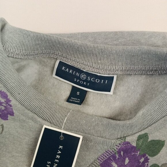 NWT KAREN SCOTT Floral Fleece Cozy Sweatshirt Pullover Small(4-6) Cotton Blend - Picture 11 of 13